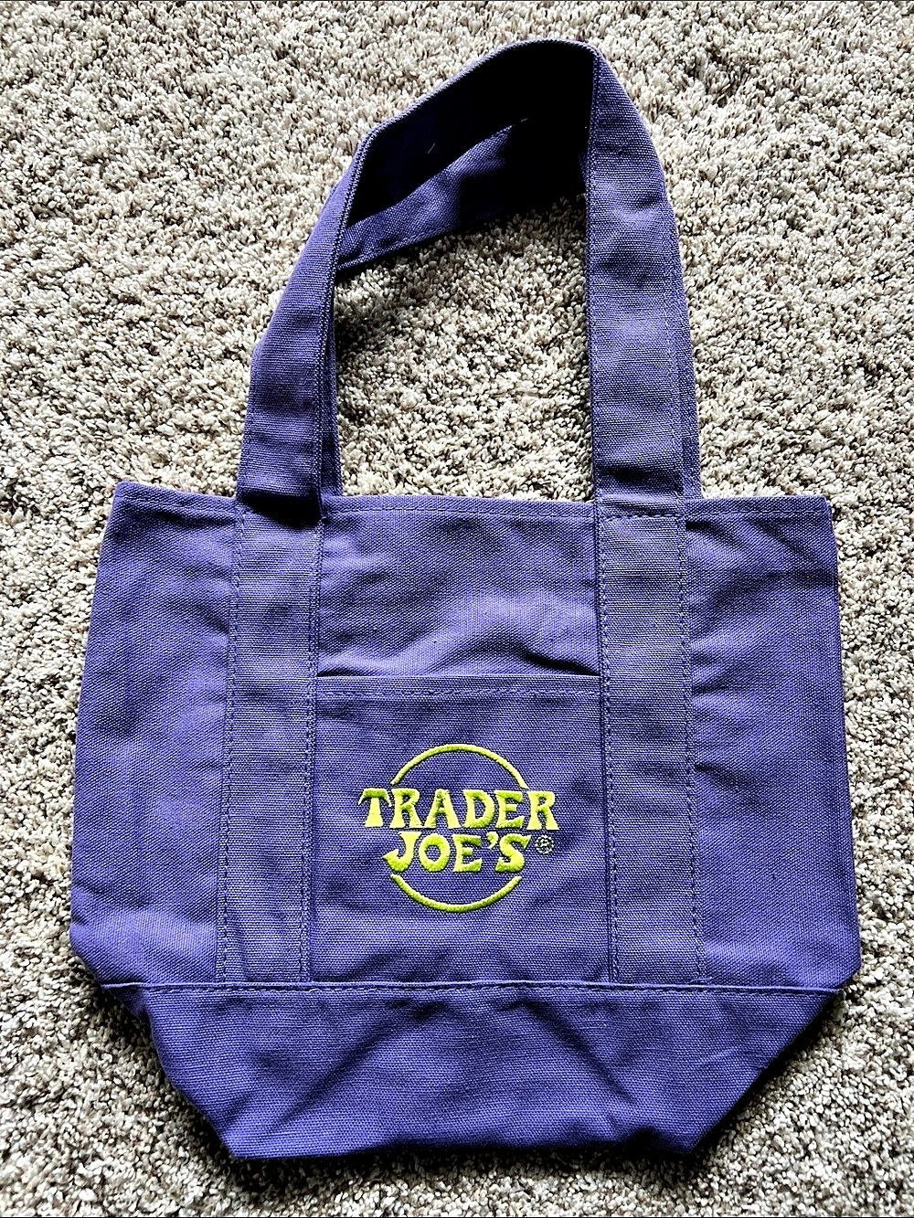 Trader Joe's Trick-Or-Treat Mini Canvas Tote Bag Purple